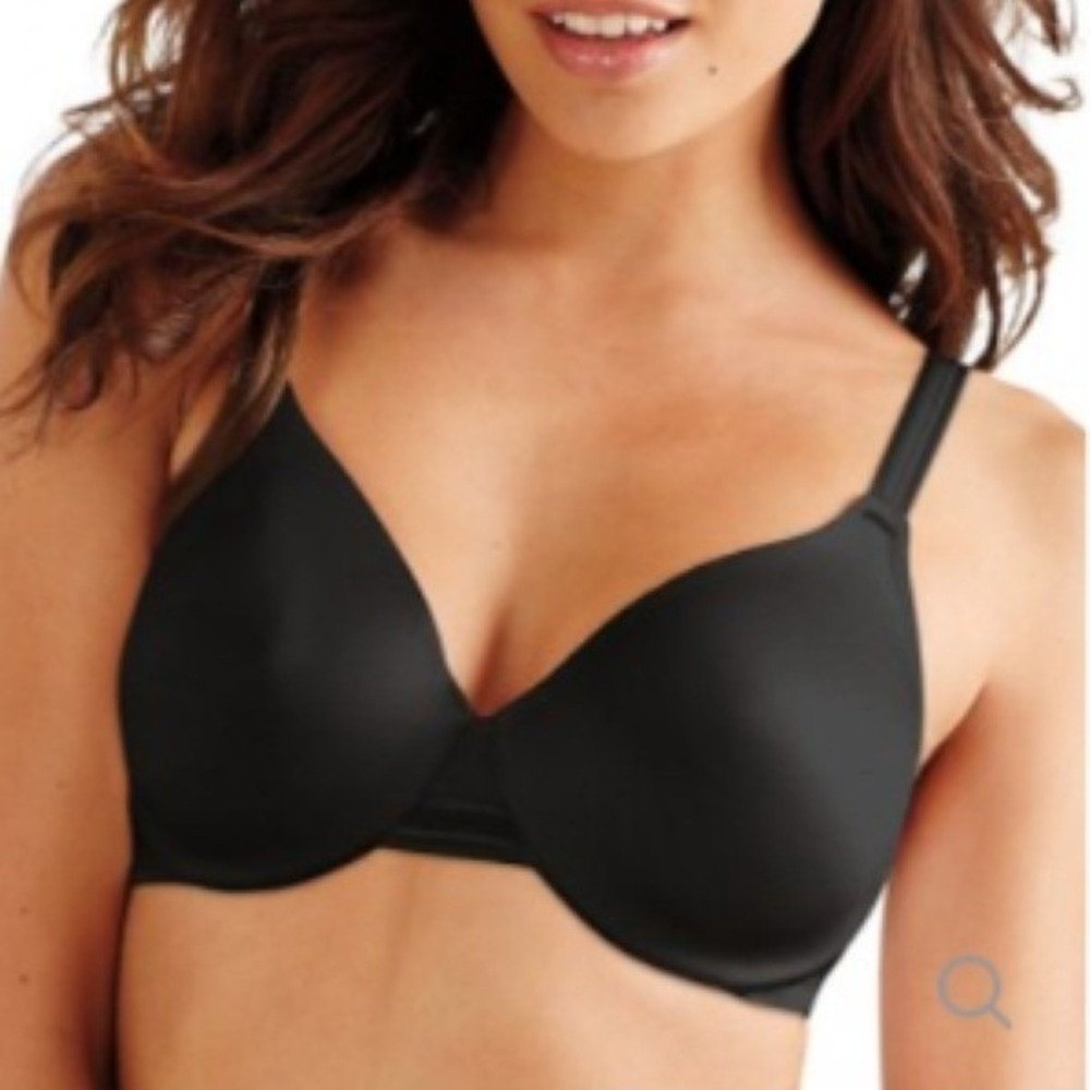 Bali One Smooth U Smoothing & Concealing Underwire Bra 34DD‎ Black Full Coverage